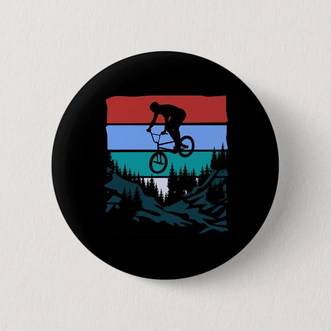 Mountain Biking It Never Gets Easier Downhill Moun 6 Cm Round Badge (Front)