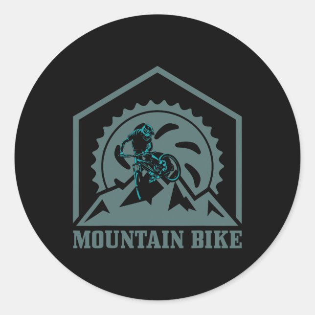 Mountain Biking It Never Gets Easier Downhill Moun Classic Round Sticker (Front)