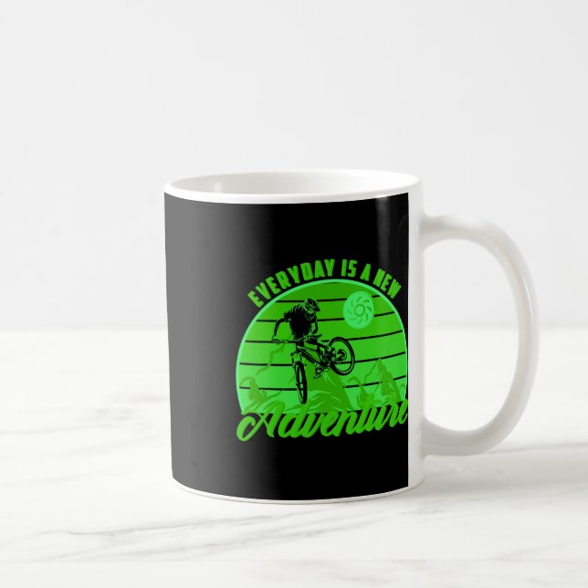 Mountain Biking It Never Gets Easier Downhill Moun Coffee Mug (Right)