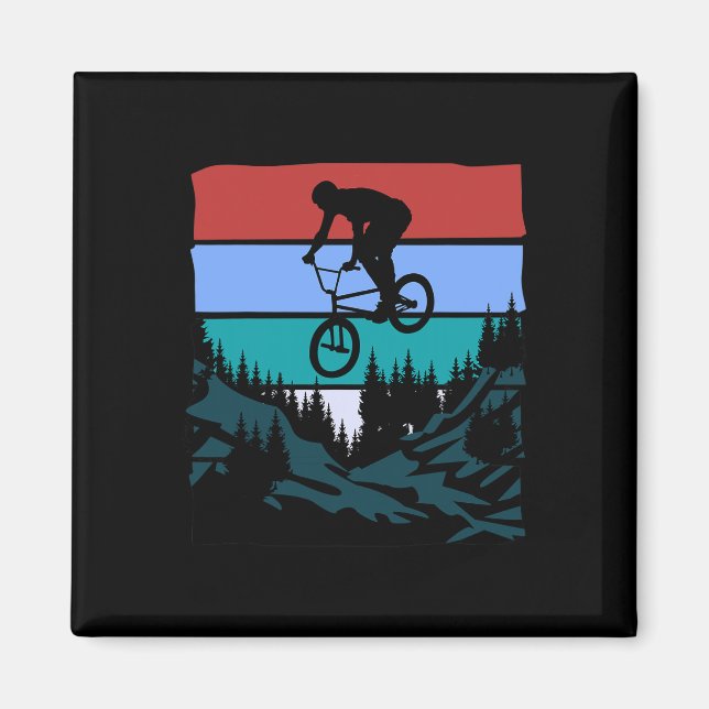 Mountain Biking It Never Gets Easier Downhill Moun Magnet (Front)