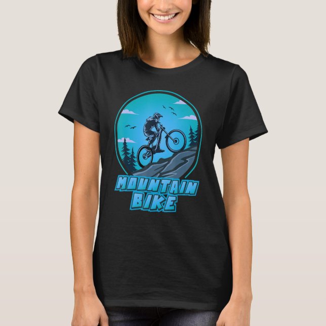 Mountain Biking It Never Gets Easier Downhill Moun T-Shirt (Front)