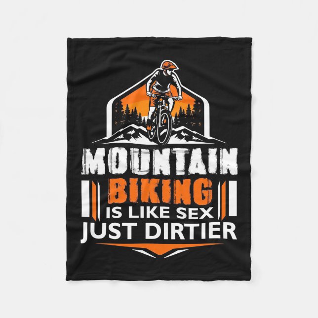 Mountain Biking Just Dirtier Fleece Blanket (Front)