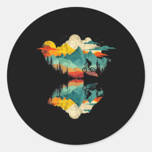 Mountain Biking Landscape _3 Classic Round Sticker
