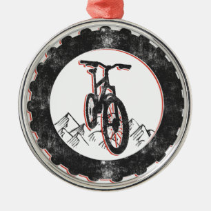 Mountain Biking Metal Tree Decoration