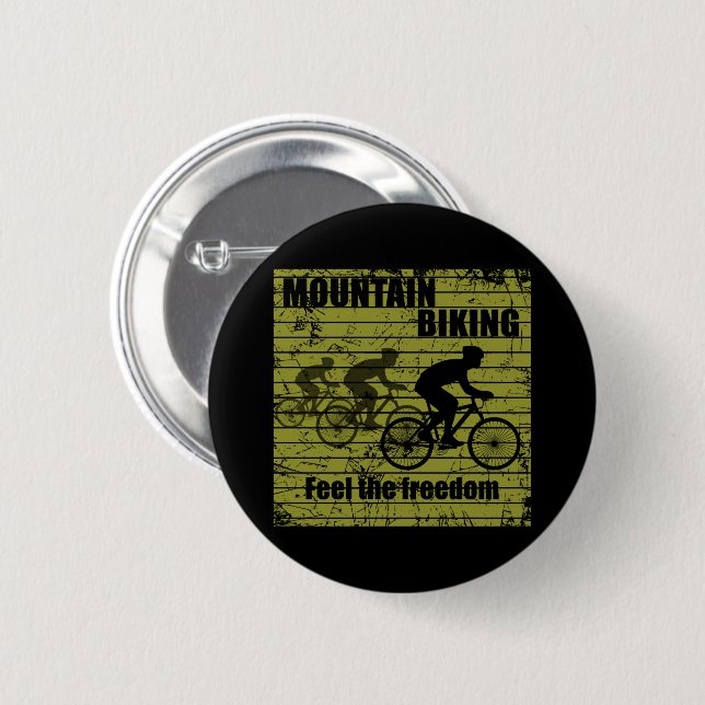Mountain biking MTB 6 Cm Round Badge (Front & Back)