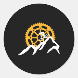 Mountain Biking Mtb Biker Cyclist  Classic Round Sticker