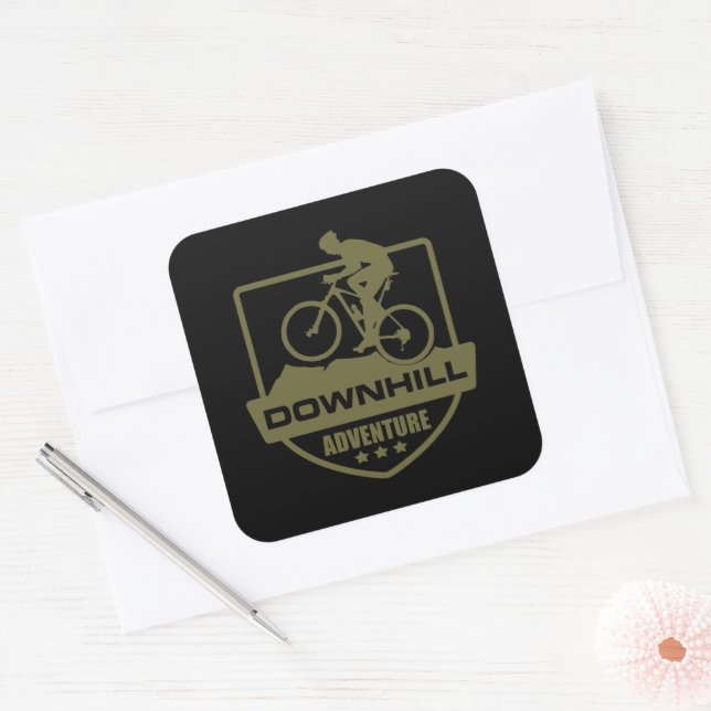 Mountain Biking MTB Downhill Square Sticker (Envelope)