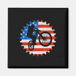 Mountain Biking Mtb Mountain Bikers Patriotic Usa Magnet