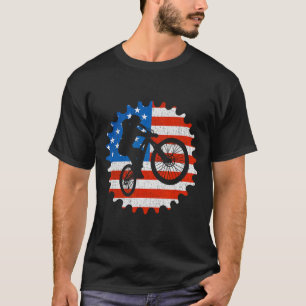 Mountain Biking Mtb Mountain Bikers Patriotic Usa  T-Shirt