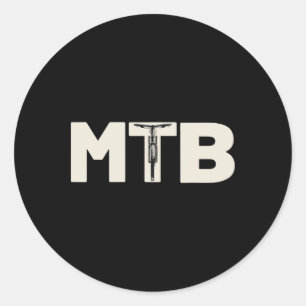 Mountain Biking Mtb Trail Bike Creative Initials D Classic Round Sticker