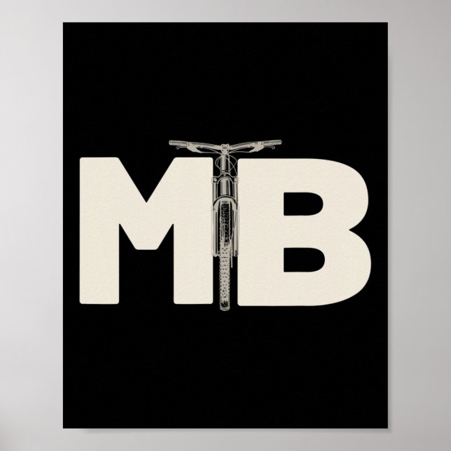 Mountain Biking Mtb Trail Bike Creative Initials D Poster (Front)