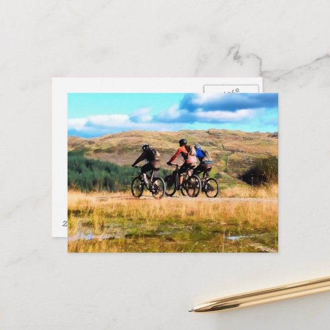 MOUNTAIN BIKING POSTCARD (Front/Back In Situ)