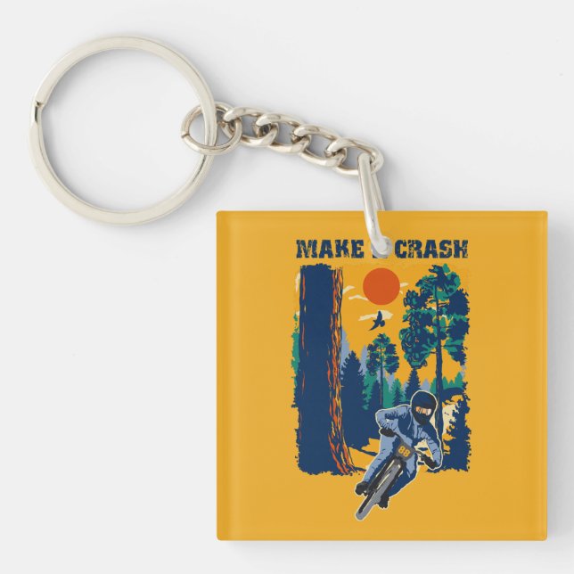 Mountain biking quote funny gift for biker key ring (Front)