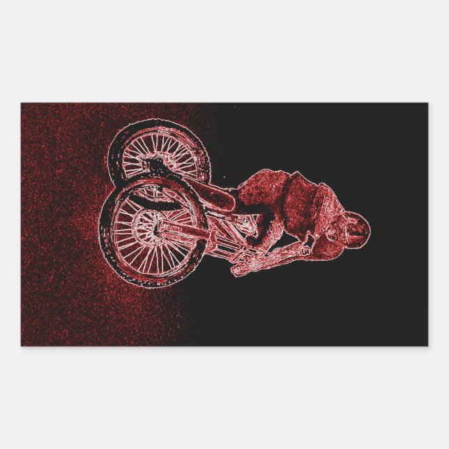 Mountain Biking Rectangular Sticker (Front)