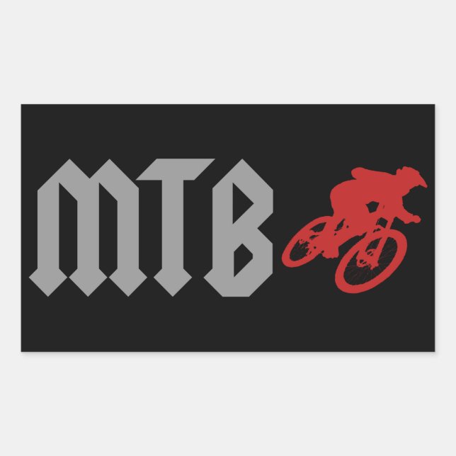 Mountain Biking Rectangular Sticker (Front)