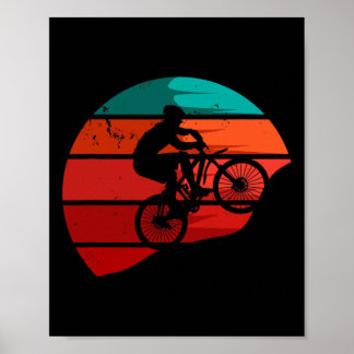 Mountain Biking Retro Cyclist Poster