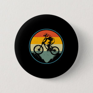 Mountain Biking Retro Vintage Landscape Mtb Rider  6 Cm Round Badge