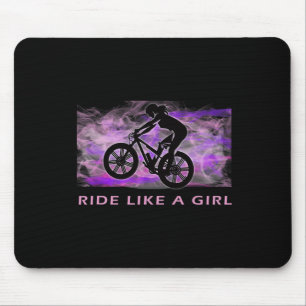 Mountain Biking Ride Like A Girl Mtb Women Mouse Pad