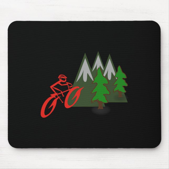 Mountain Biking Rider Climbing Scene  Mouse Pad (Front)