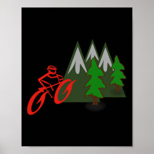 Mountain Biking Rider Climbing Scene Poster