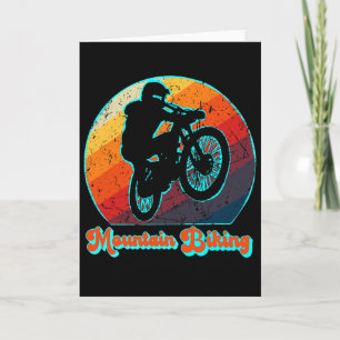 Mountain Biking Shirt - Colorful Retro Style Card