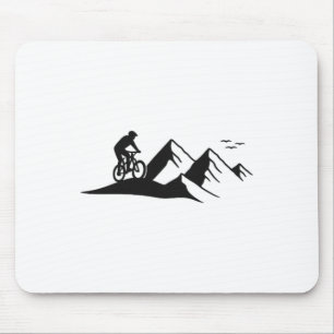 Mountain Biking Silhouette. Bike In The Mountains! Mouse Pad