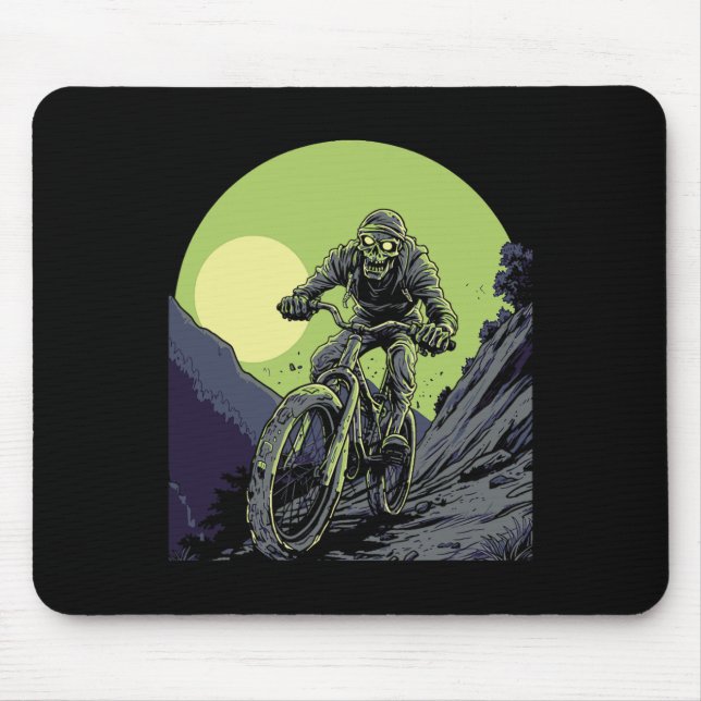 Mountain Biking Skeleton Monster Awesome Comic Ill Mouse Pad (Front)