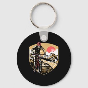 Mountain Biking Skeleton Skull Mtb Vintage Outdoor Key Ring