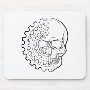 Mountain Biking Skull And Mtb Gear For Crazy Downh Mouse Pad