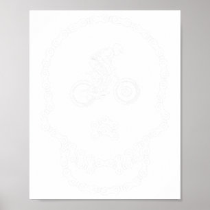 Mountain Biking Skull Chain Poster