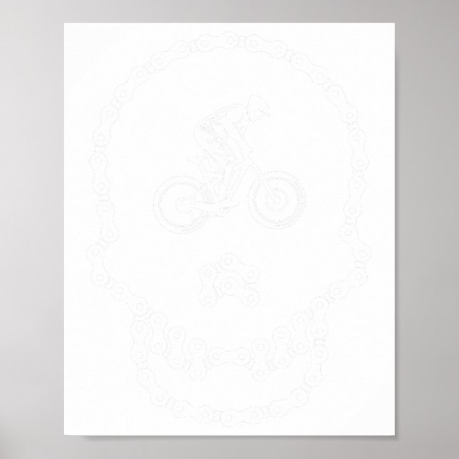 Mountain Biking Skull Chain  Poster (Front)