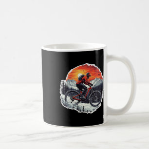 Mountain Biking Snow Forest Trails Sunset Bike Rid Coffee Mug