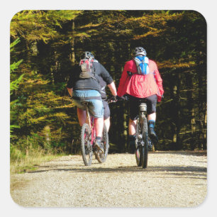MOUNTAIN BIKING SQUARE STICKER