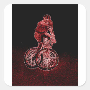 Mountain Biking Square Sticker