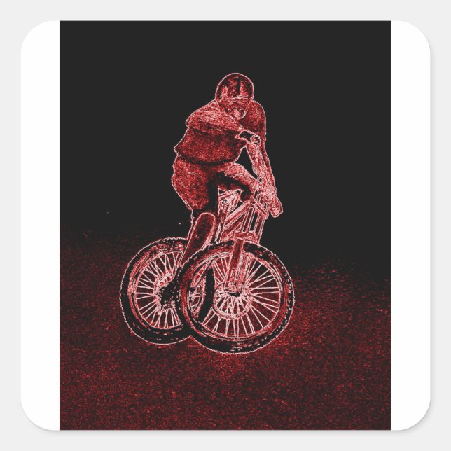 Mountain Biking Square Sticker (Front)