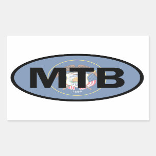 Mountain Biking Utah Flag Rectangular Sticker