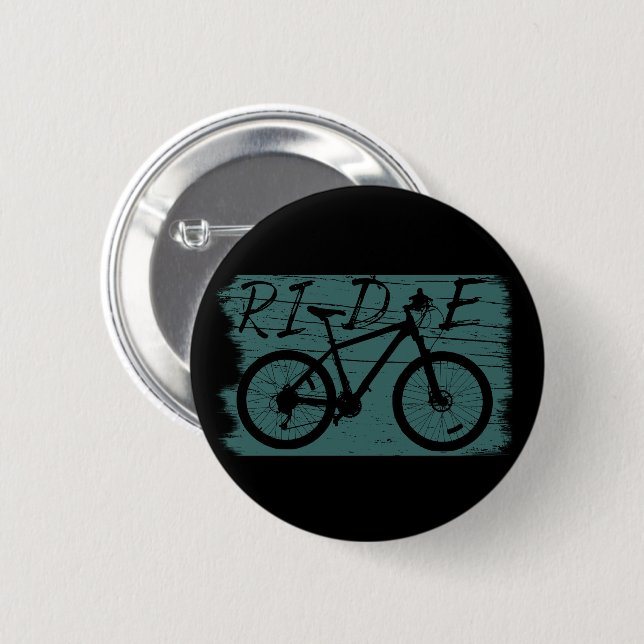 Mountain biking vintage 6 cm round badge (Front & Back)