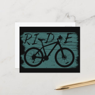 Mountain biking vintage holiday postcard