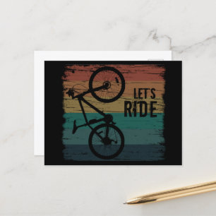 Mountain biking vintage holiday postcard