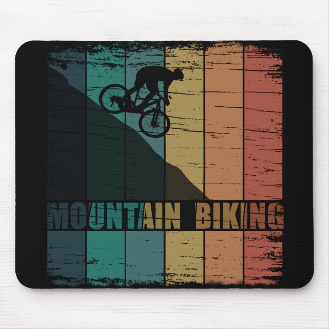 Mountain biking vintage mouse pad (Front)