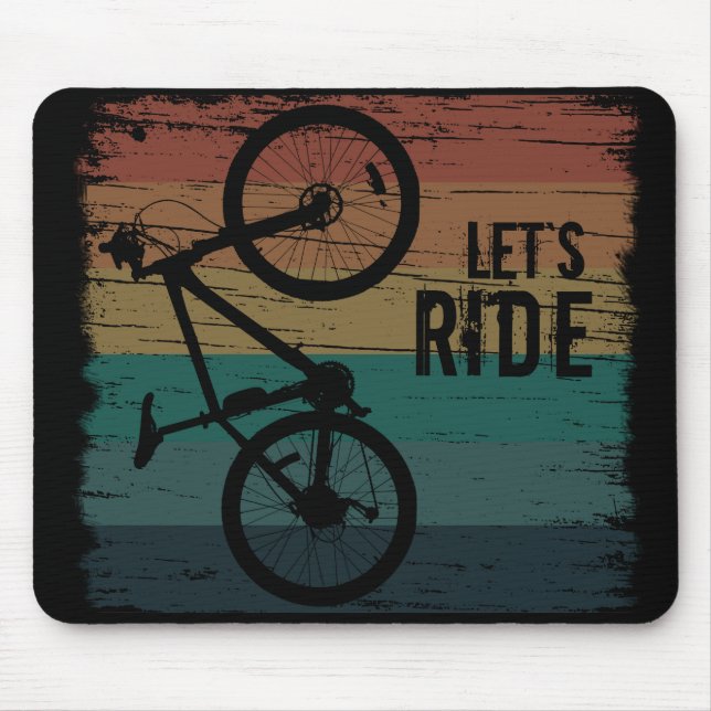 Mountain biking vintage mouse pad (Front)