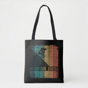 Mountain biking vintage tote bag