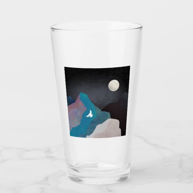 Mountain Bird Landscape Glass (Front)