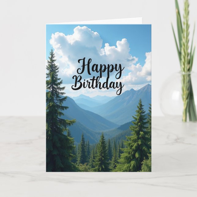Mountain Birthday Scene Card (Front)