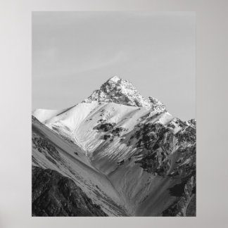 Mountain Black and White Photography Poster