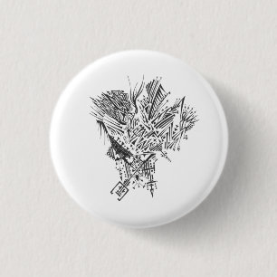Mountain Black White Abstract Tribal Tattoo Art 3 Cm Round Badge