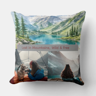 Mountain Bliss Moments Aesthetic Girl Photo Custom Cushion