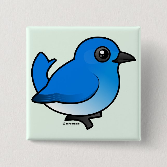 Mountain Bluebird 15 Cm Square Badge (Front)