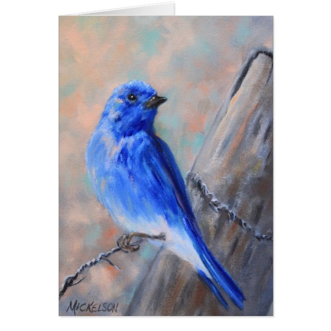 Mountain Bluebird Fine Art Greeting Card (Front)