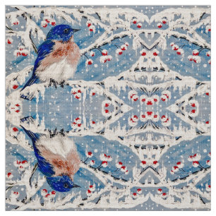 Mountain Bluebird in Holly Berry Fabric